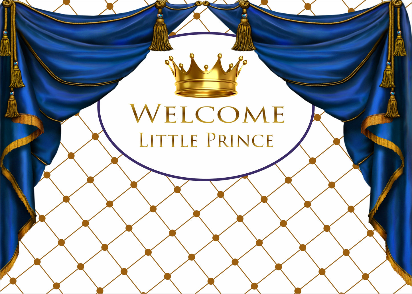 Combo Kit -Crown Prince Decoration Kit With Backdrop And Balloons