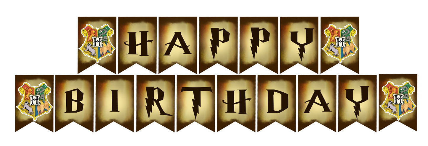 Harry Potter Theme Birthday Party Banner for Decoration