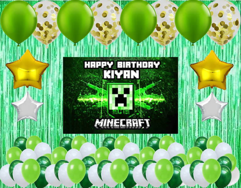 Minecraft Theme Birthday Party Decorations Complete Set