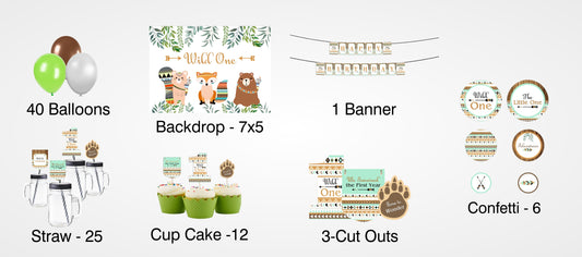 Wild One First Birthday Complete Party Kit