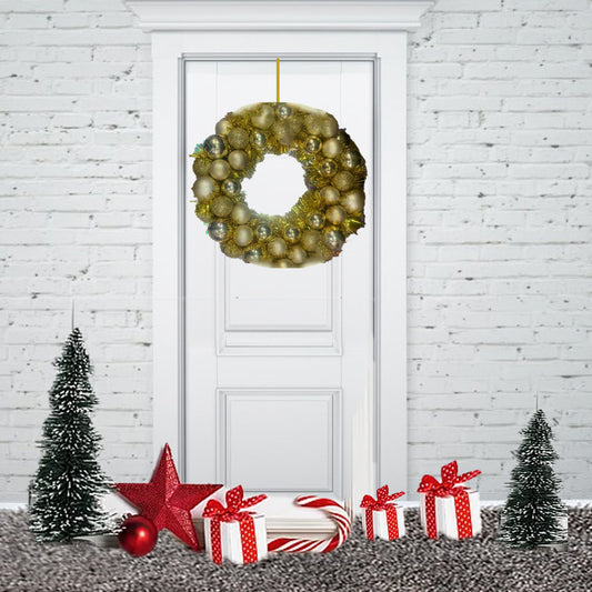 Christmas Wreath, 12 Inch Traditional Christmas, Artificial Decorative Wreath -1 Pc