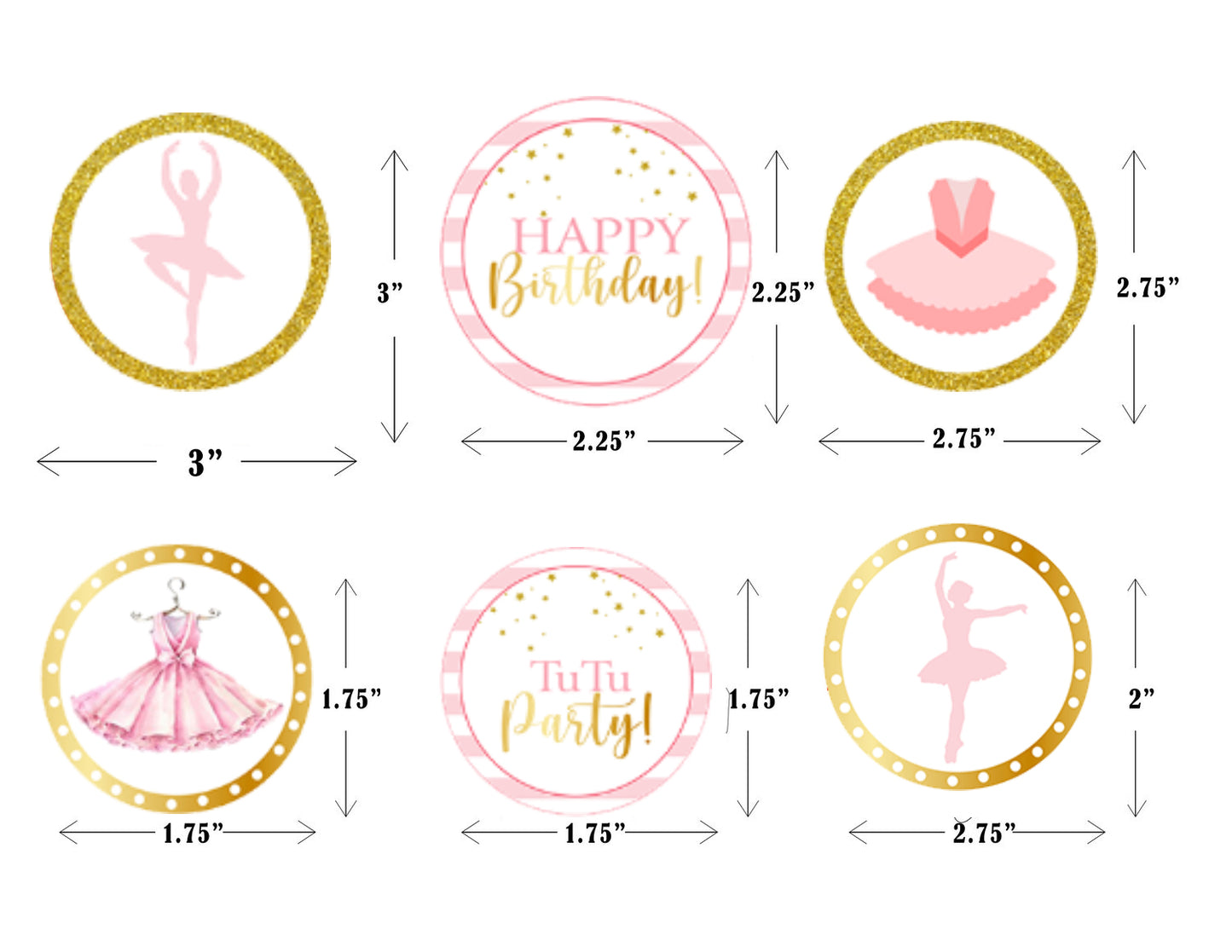 Ballerina Theme Birthday Party Cake Topper / Cake Decoration Kit