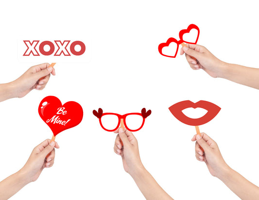Valentine Party Photo Booth Props Kit