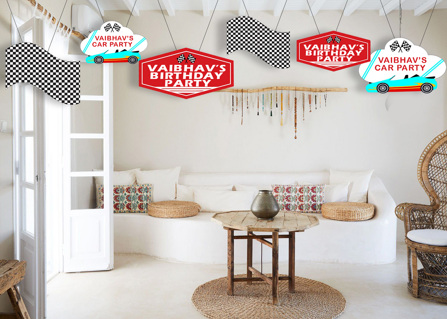 Cars Birthday Party Theme Hanging Set for Decoration