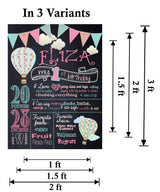 Hot Air Theme Customized Chalkboard/Milestone Board for Kids Birthday Party