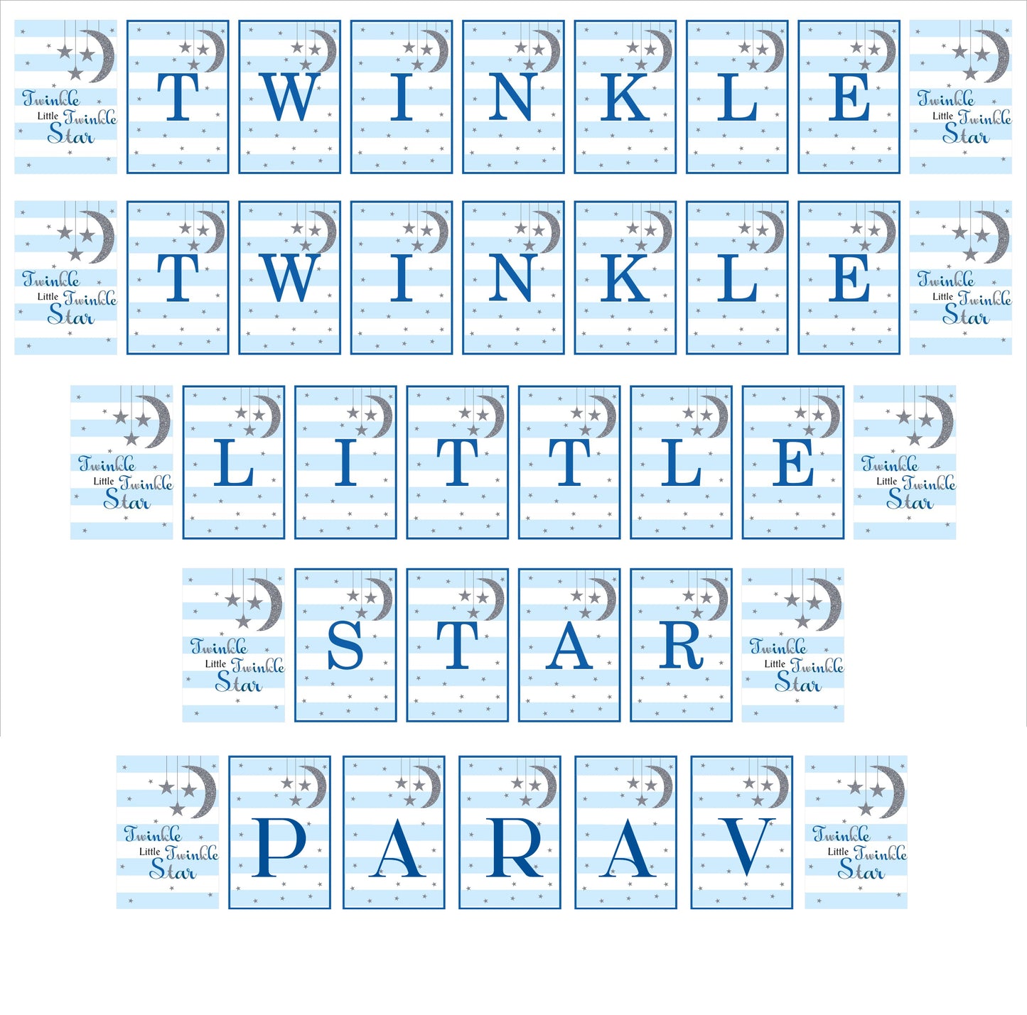 Twinkle Twinkle Little Star Theme Birthday Party Banner for Decoration