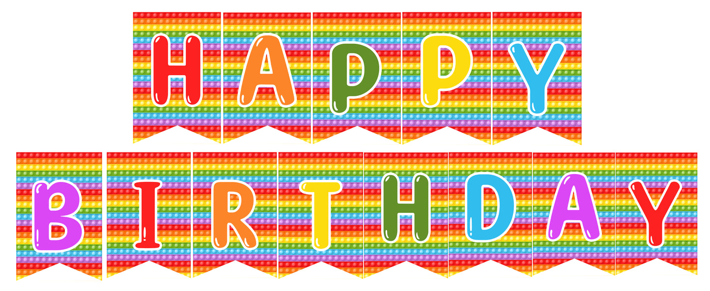 Pop It Theme Birthday Party Banner for Decoration