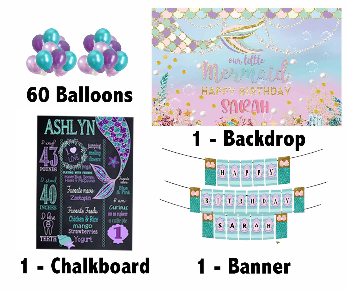 Little Mermaid Birthday Party Personalized Complete Kit
