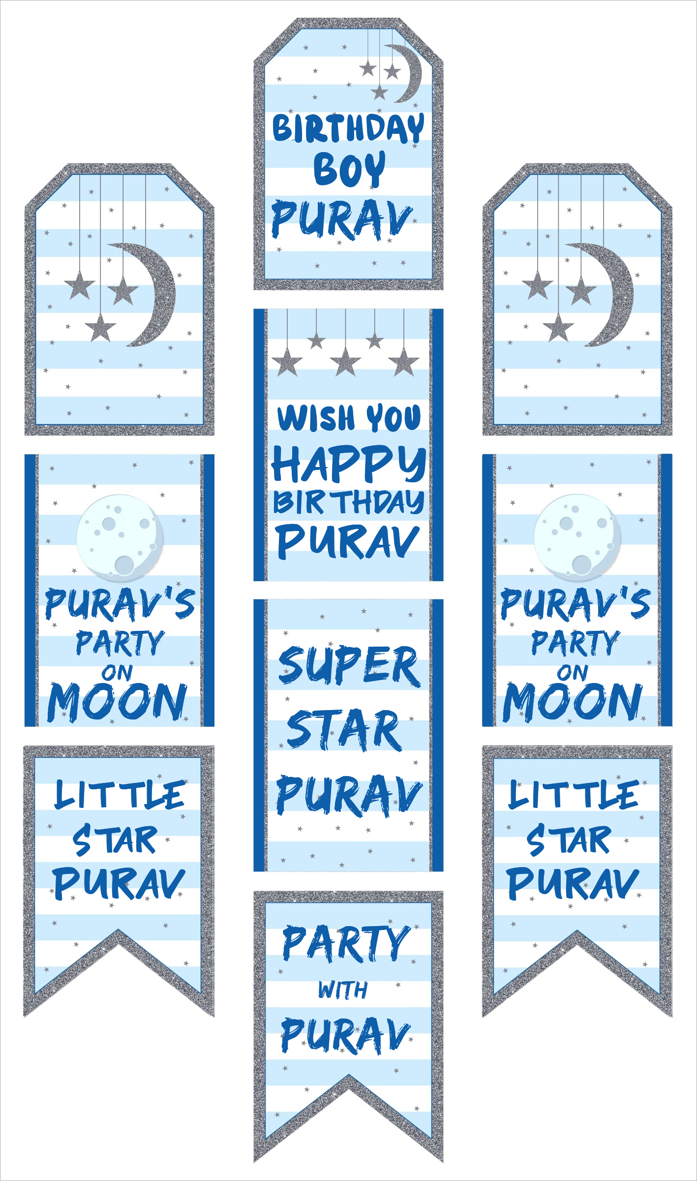 Twinkle Twinkle Little Star Theme Birthday Paper Wall Decoration