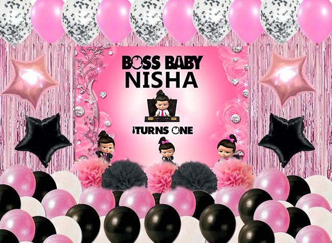 Boss Baby Girl Theme Birthday Party Complete Decoration Kit