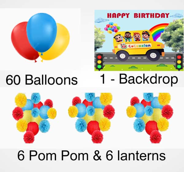 Cocomelon Theme Birthday Party Complete Decoration Kit
