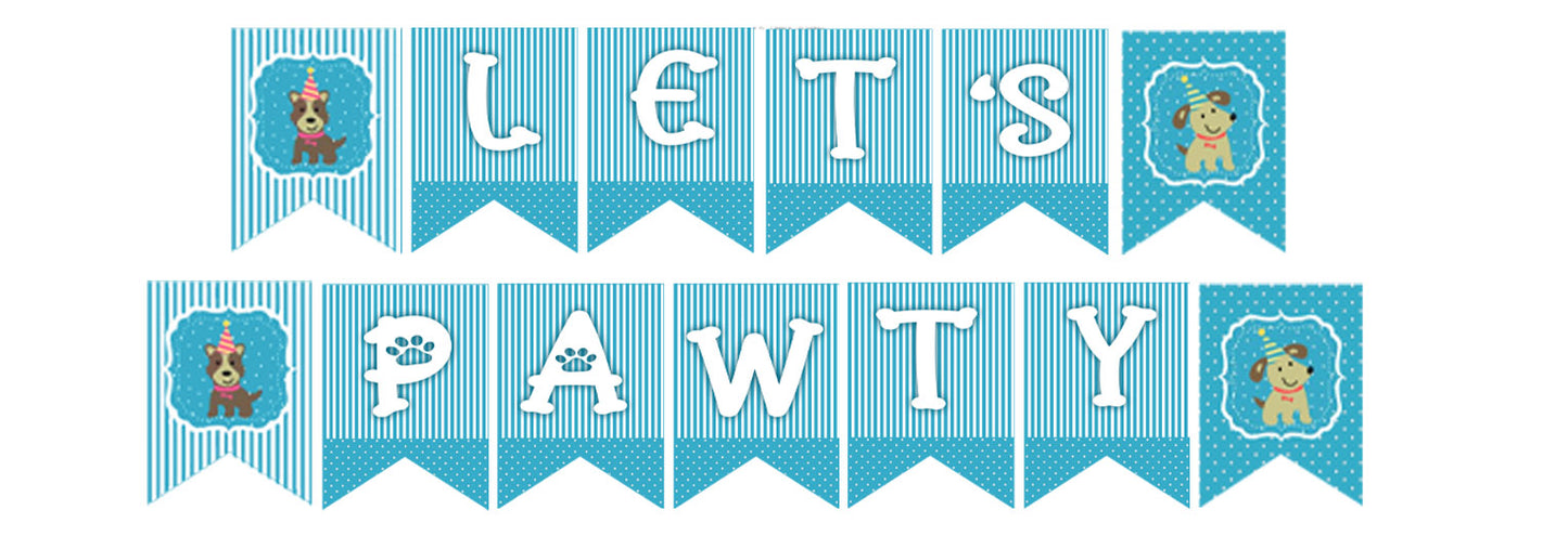 Dog Theme Birthday Party Banner for Decoration