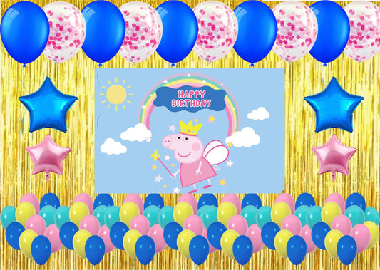 Peppa Pig Theme Birthday Party Decorations Complete Set