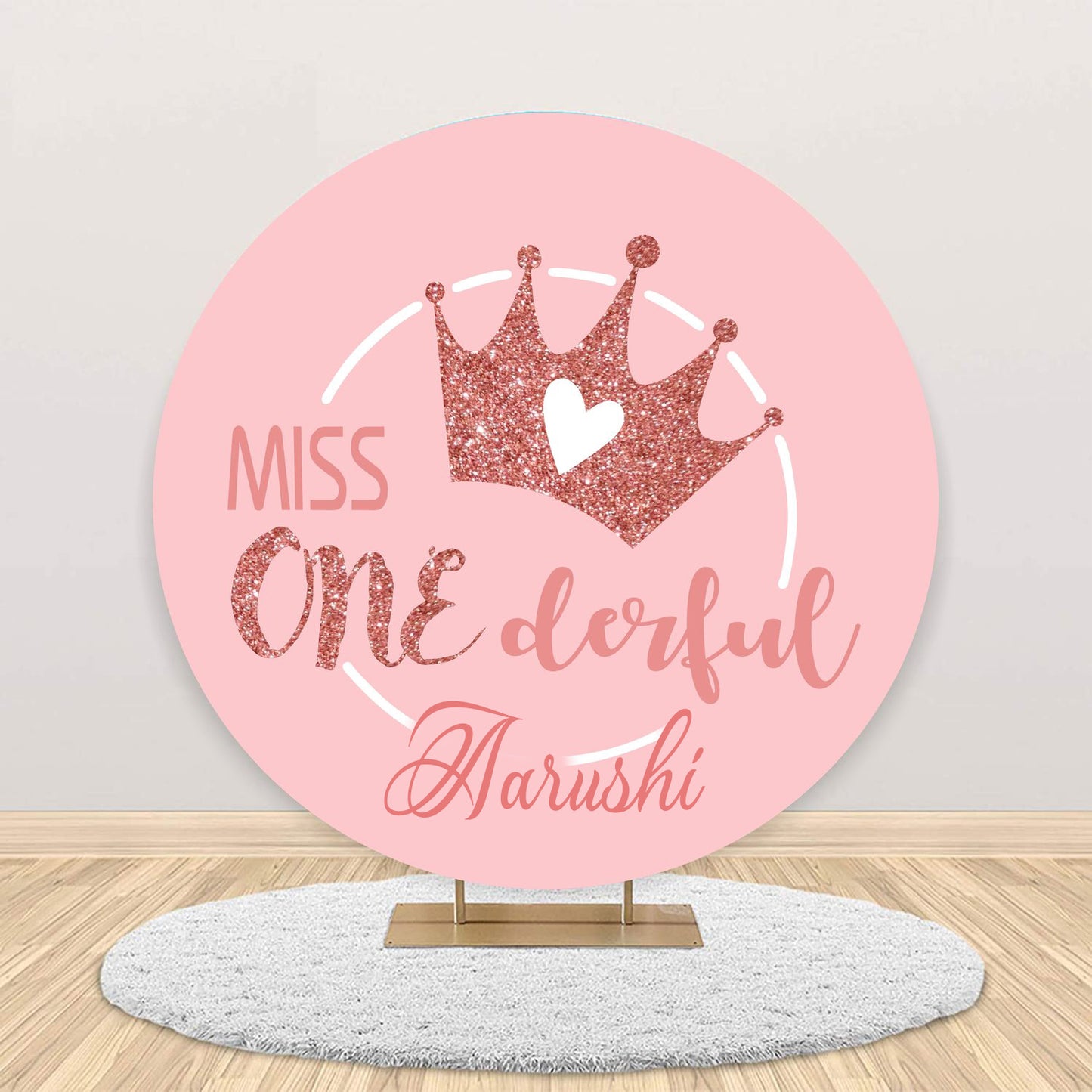 One Is Fun First Birthday Party Round Backdrop