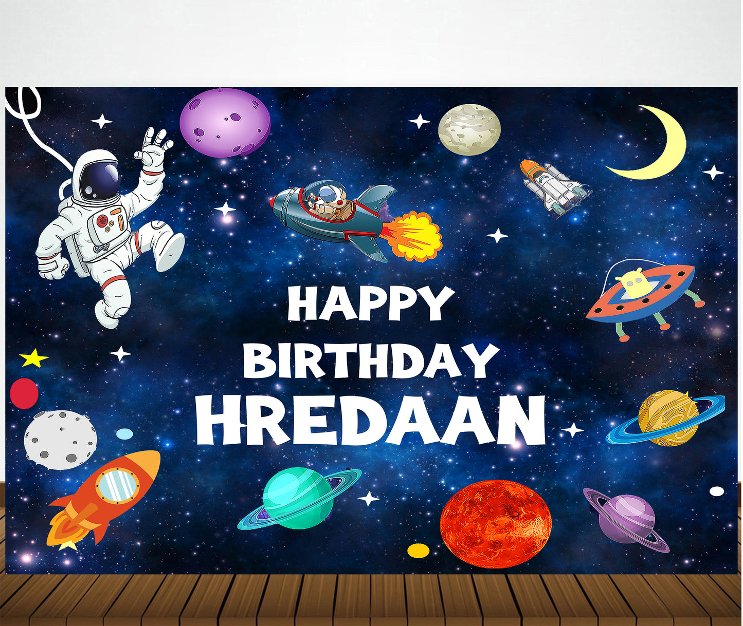Space Theme Birthday Party Backdrop