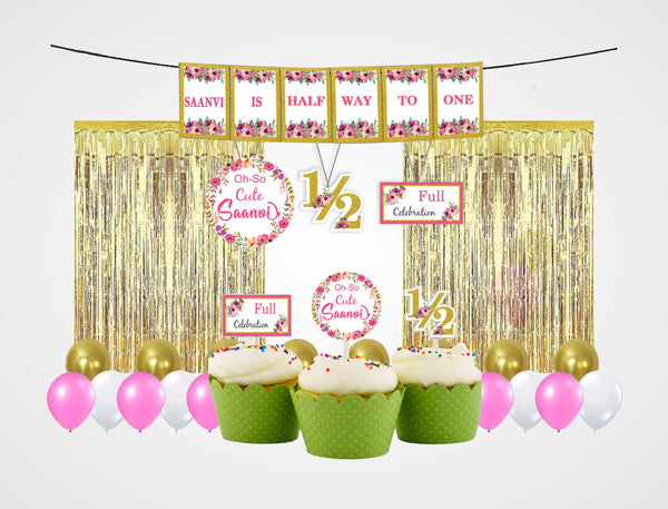 Half Birthday Girls Party Decoration Kit