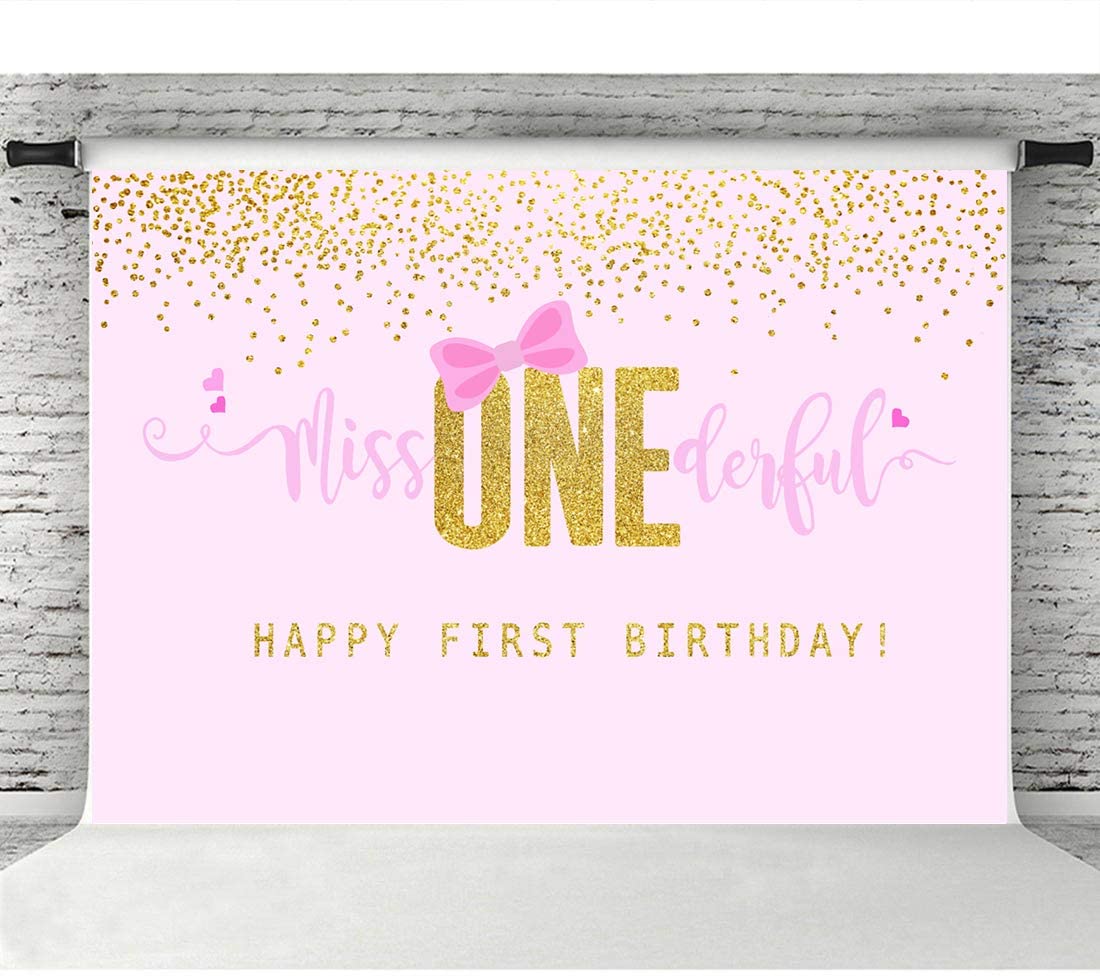 One Is Fun First Birthday Backdrop for Girls
