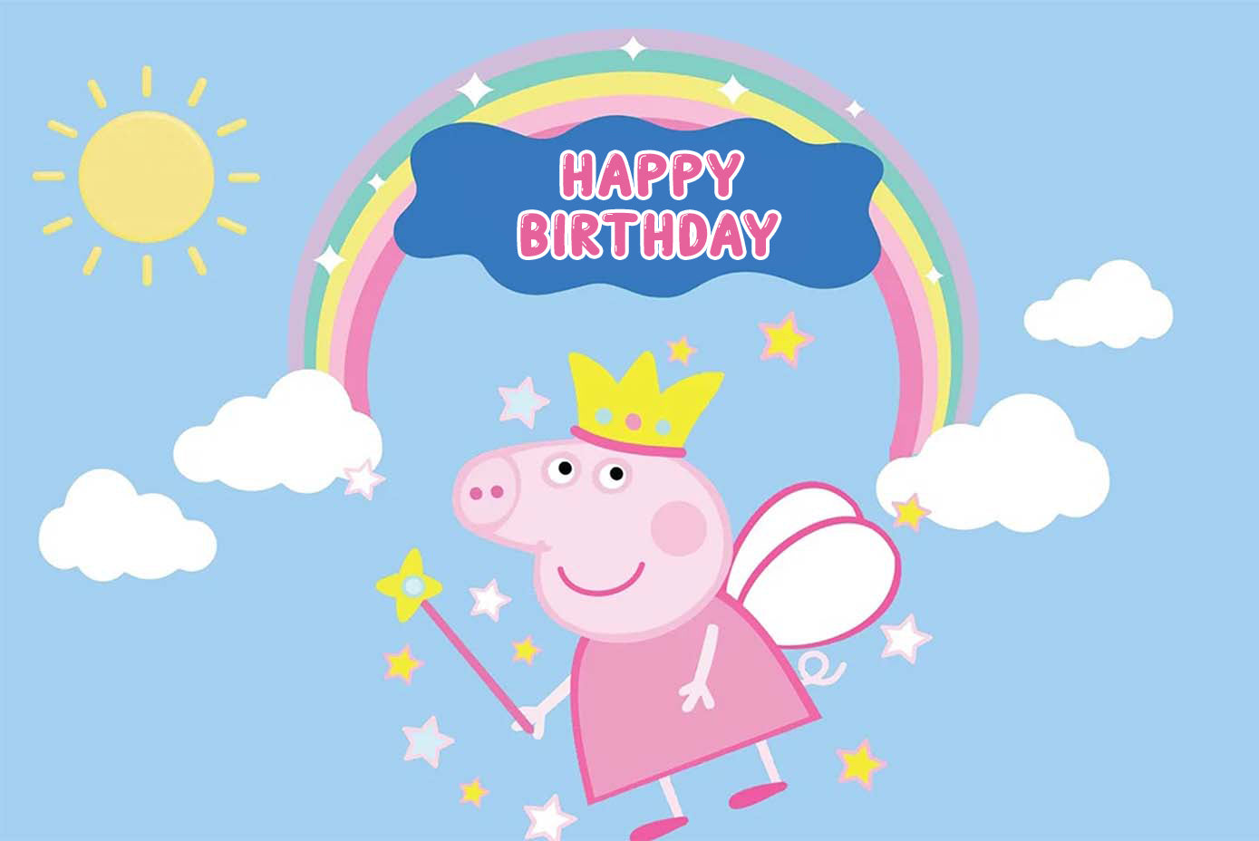 Peppa Pig Theme Birthday Party Backdrop