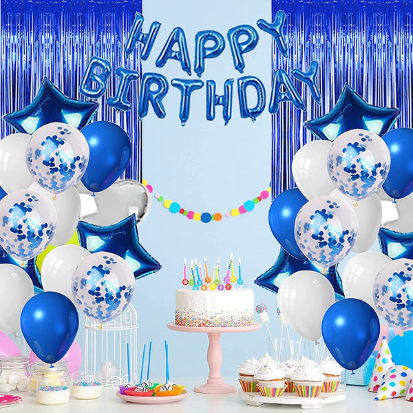 Blue Birthday Decorations for Boys and Men
