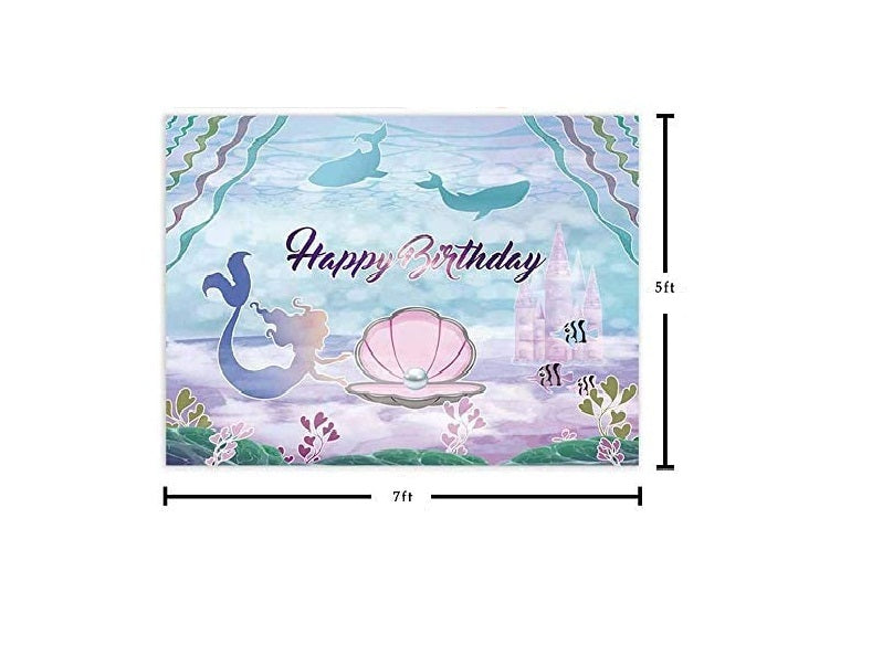 Mermaid Theme Birthday Party Backdrop