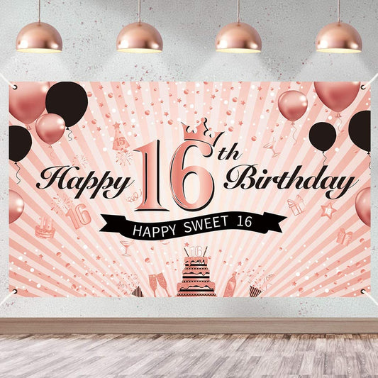16th Birthday Decoration Backdrop