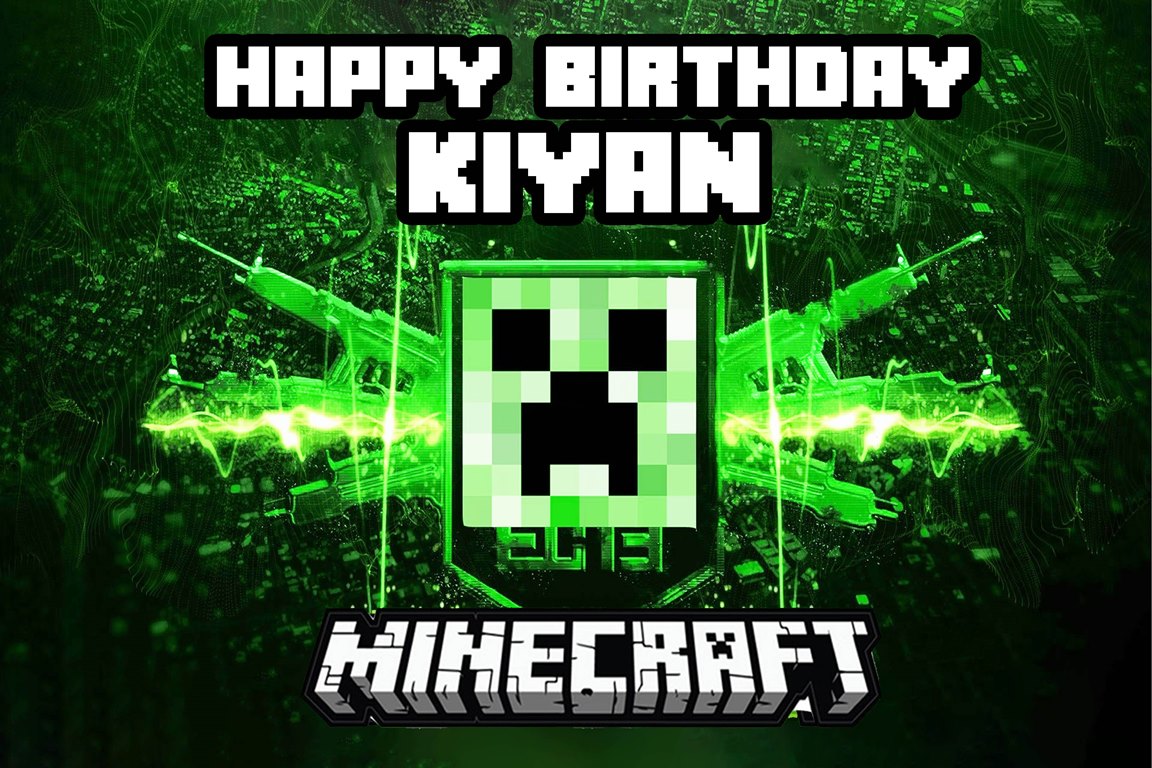 Minecraft Theme Birthday Party Backdrop