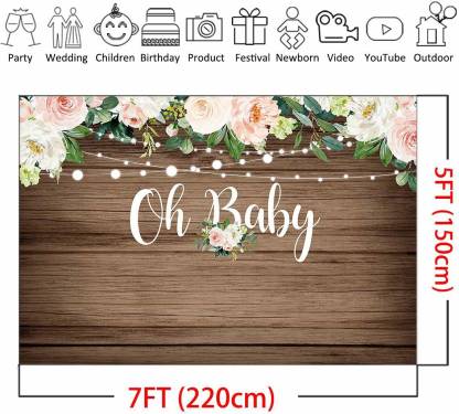 Personalize Baby Shower Party Backdrop Banner