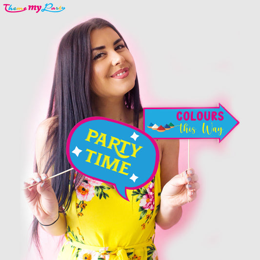Holi  Party Photo Booth Prop Set