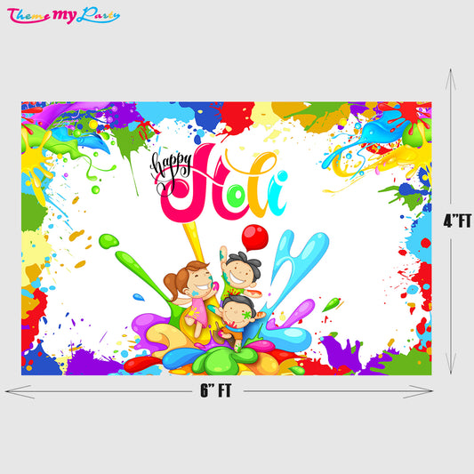 Holi Party Backdrop for Decoration