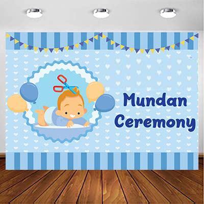 Mundan Ceremony / My First Haircut Boys Party Backdrop Banner