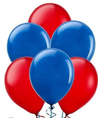 Red And Blue Latex Balloon For Super Heroes Party,Boys Birthday Party