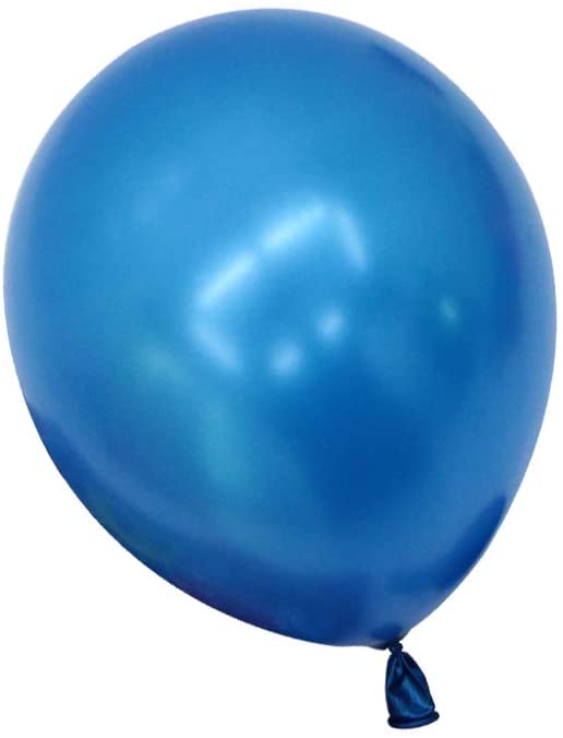 Metallic Blue And Black Latex Balloon For Birthday Parties