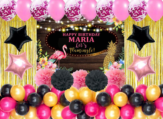 Flamingo Theme Birthday Party Complete Decoration Kit