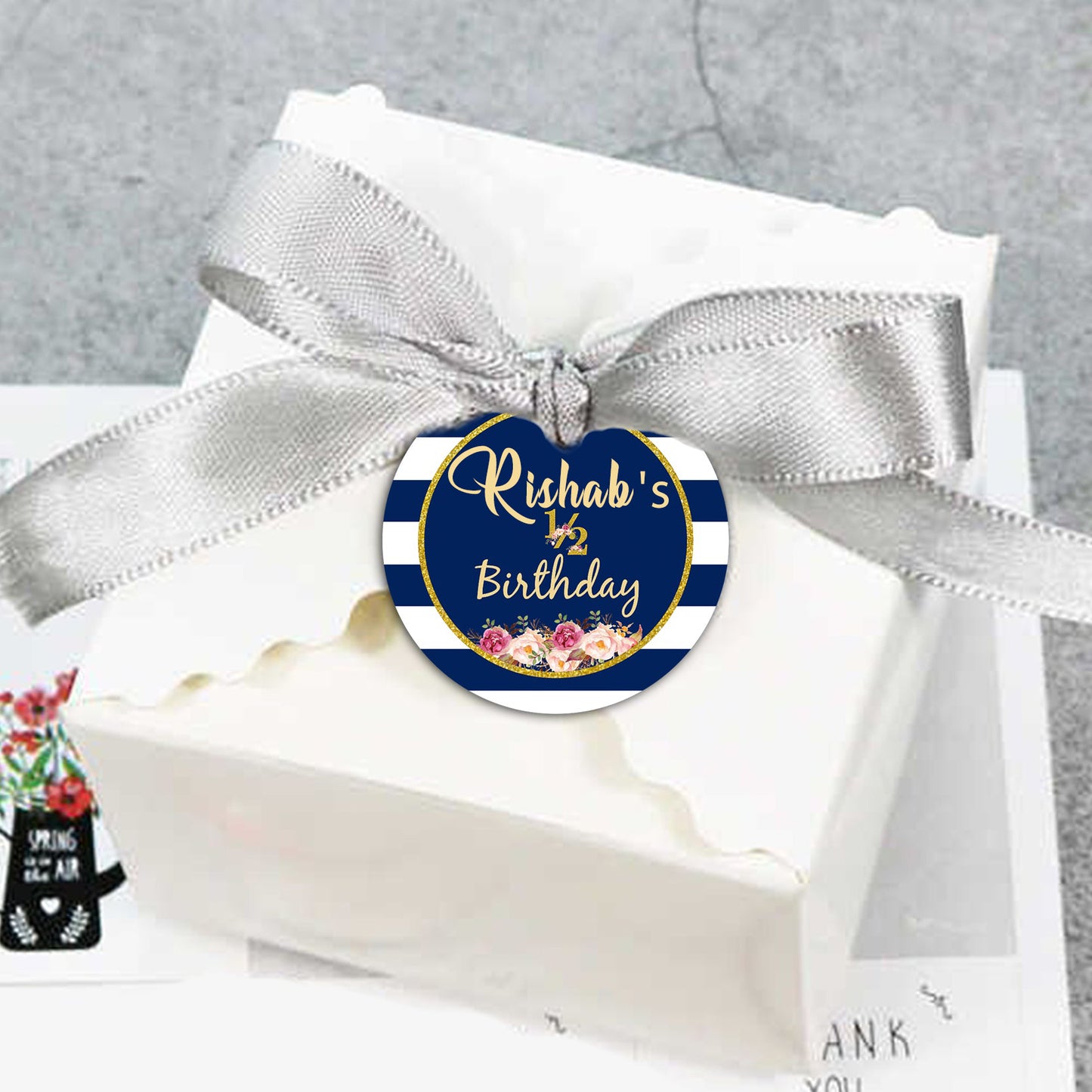 Half Birthday Party Thank You Gift Tags