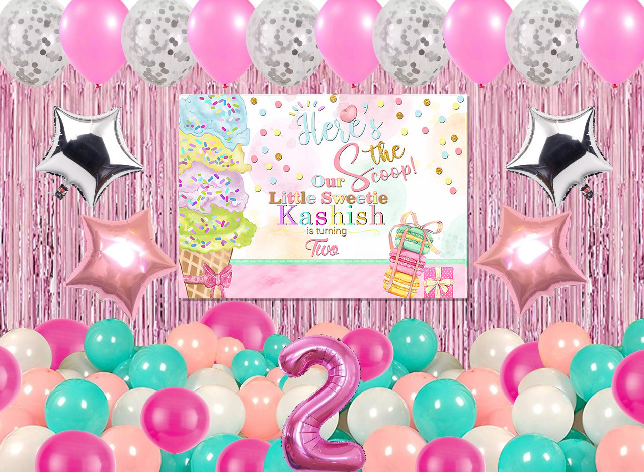 Two Sweet Theme Birthday Party Complete Decoration Kit