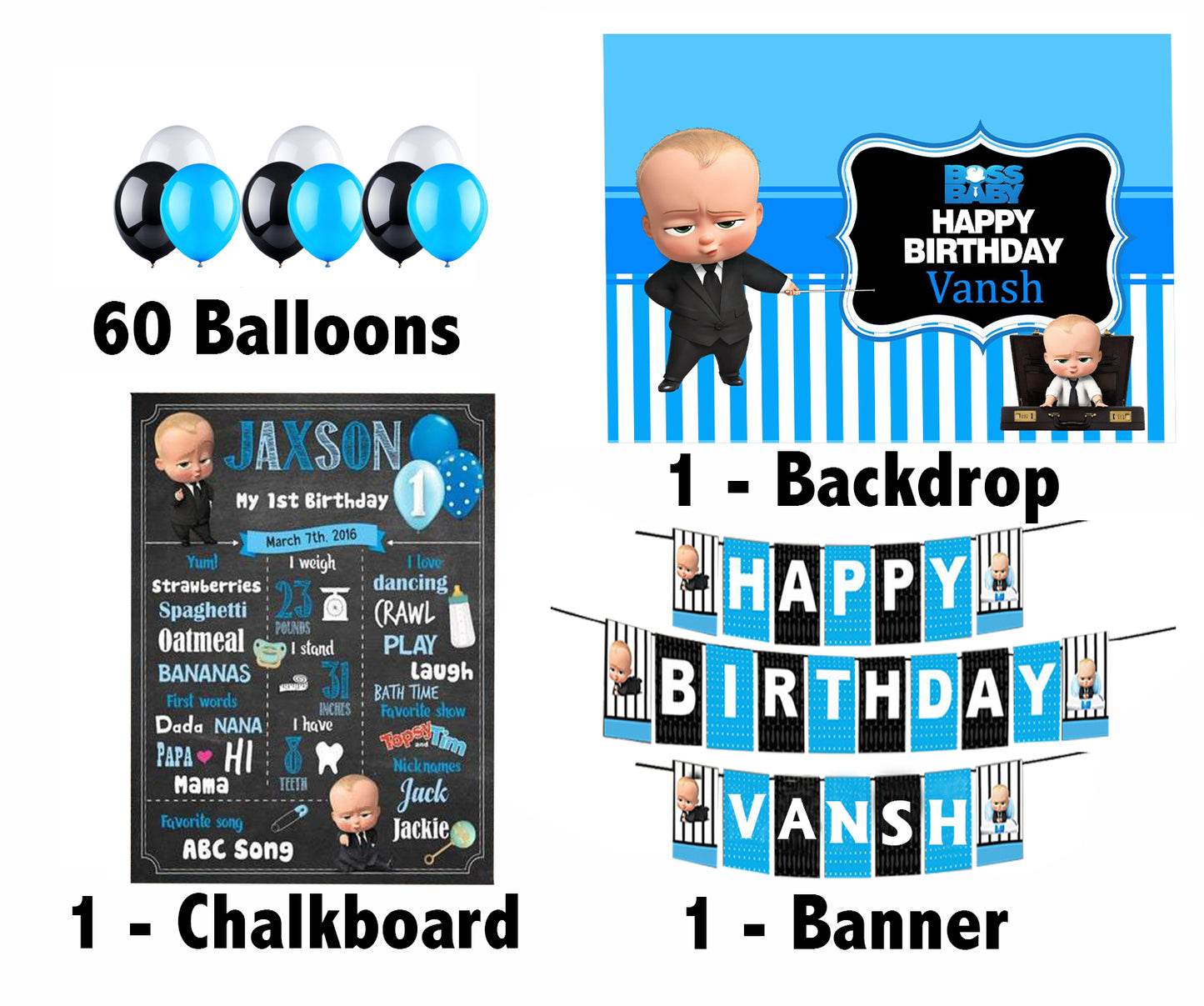 Boss Baby Birthday Party Personalized Complete Kit