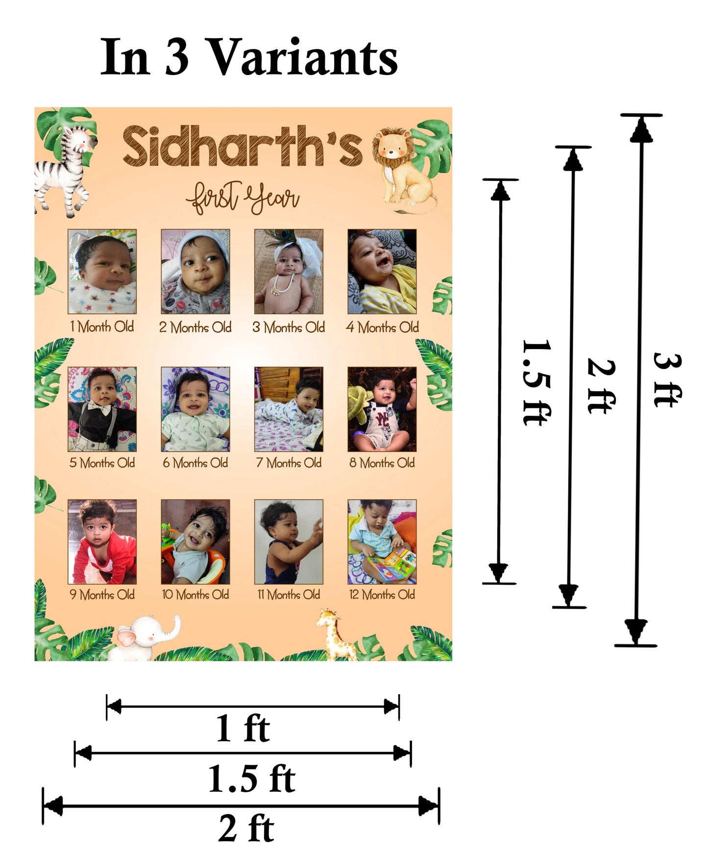 My First Year Customized Chalkboard/Milestone Board for Kids Birthday Party