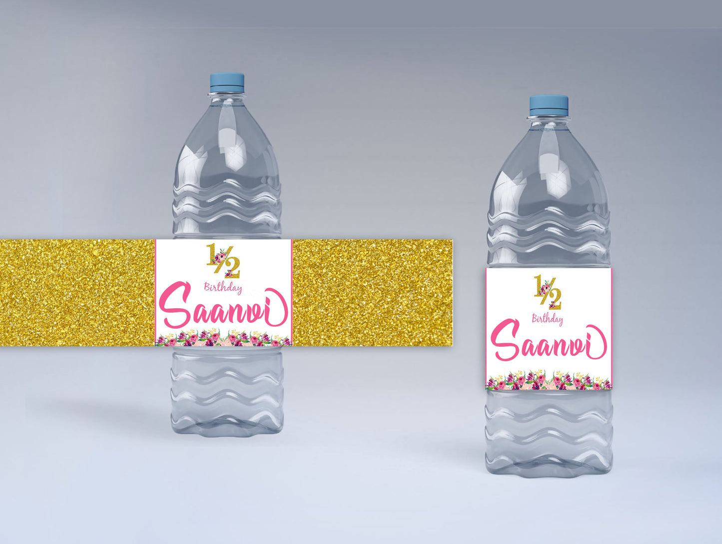 Half Birthday Party Water Bottle Labels
