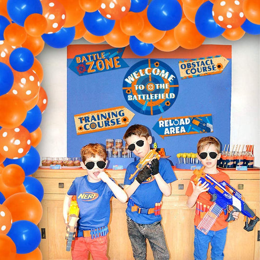Blue and Orange Balloons Arch Garland Kit