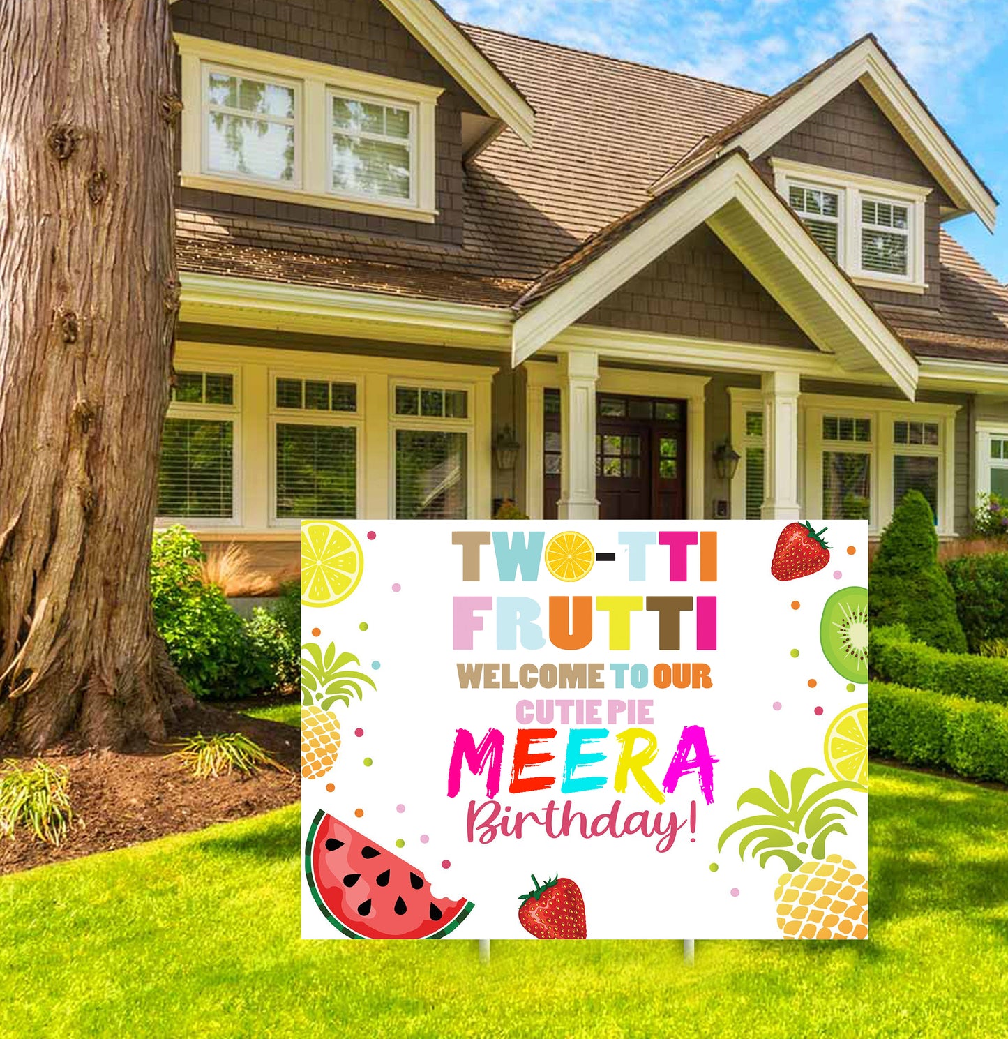 Twotti Fruity Theme Birthday Party Welcome Board