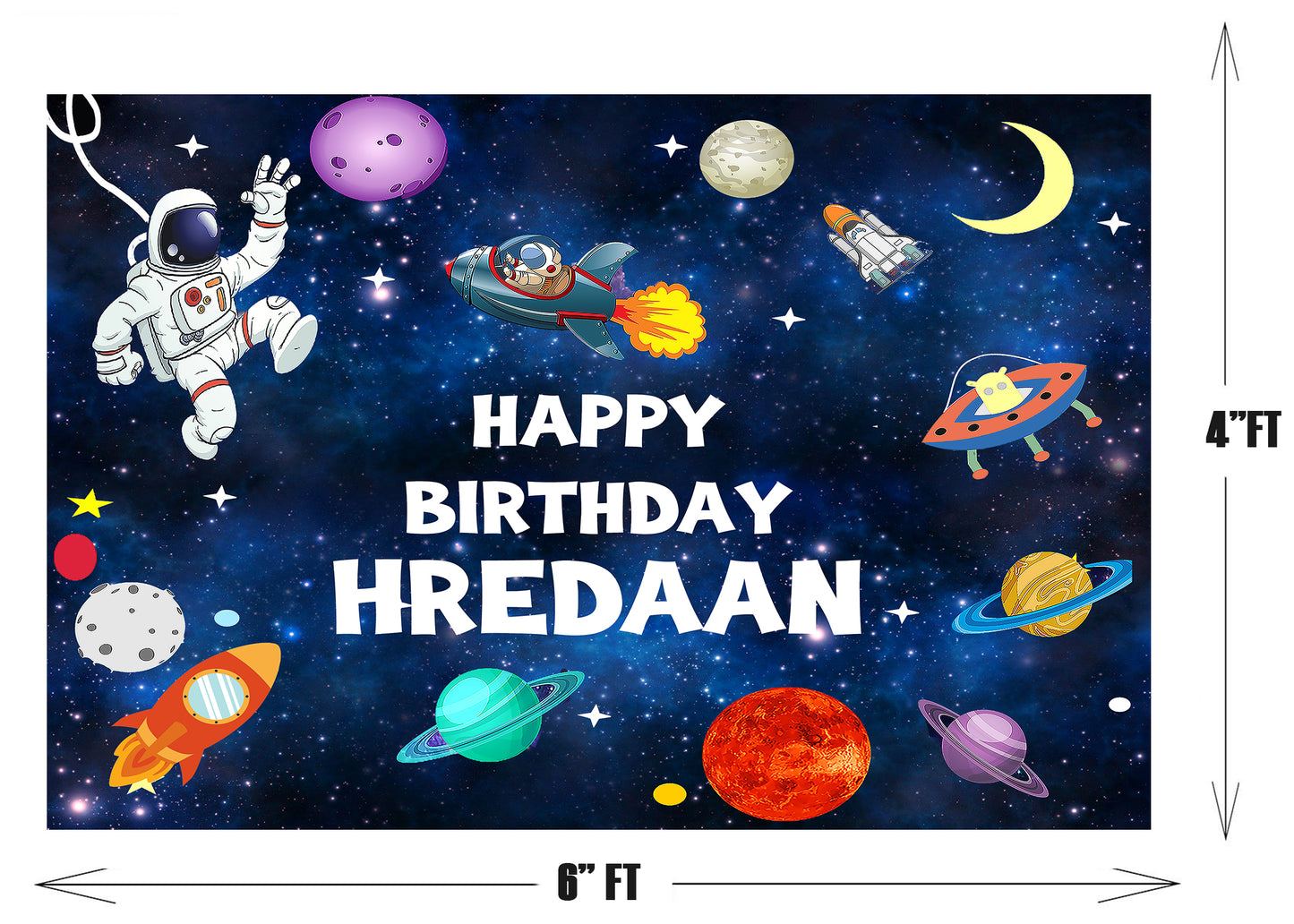 Space Theme Birthday Party Backdrop