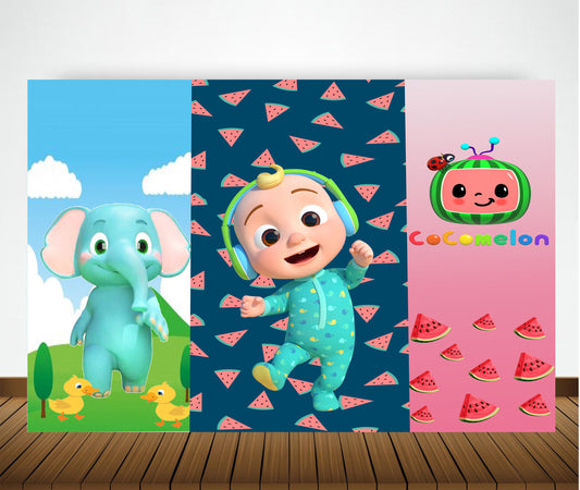Cocomelon Theme Birthday Party Backdrop