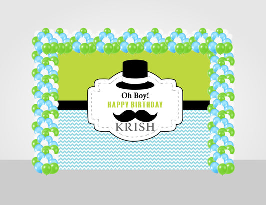 Little Man Decoration Kit With Backdrop And Balloons