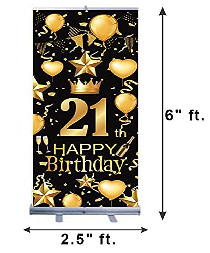 21st Birthday Customized Welcome Banner Roll up Standee (with stand)