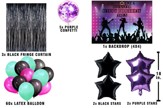 Rockstar Theme Birthday Party Complete Party Set