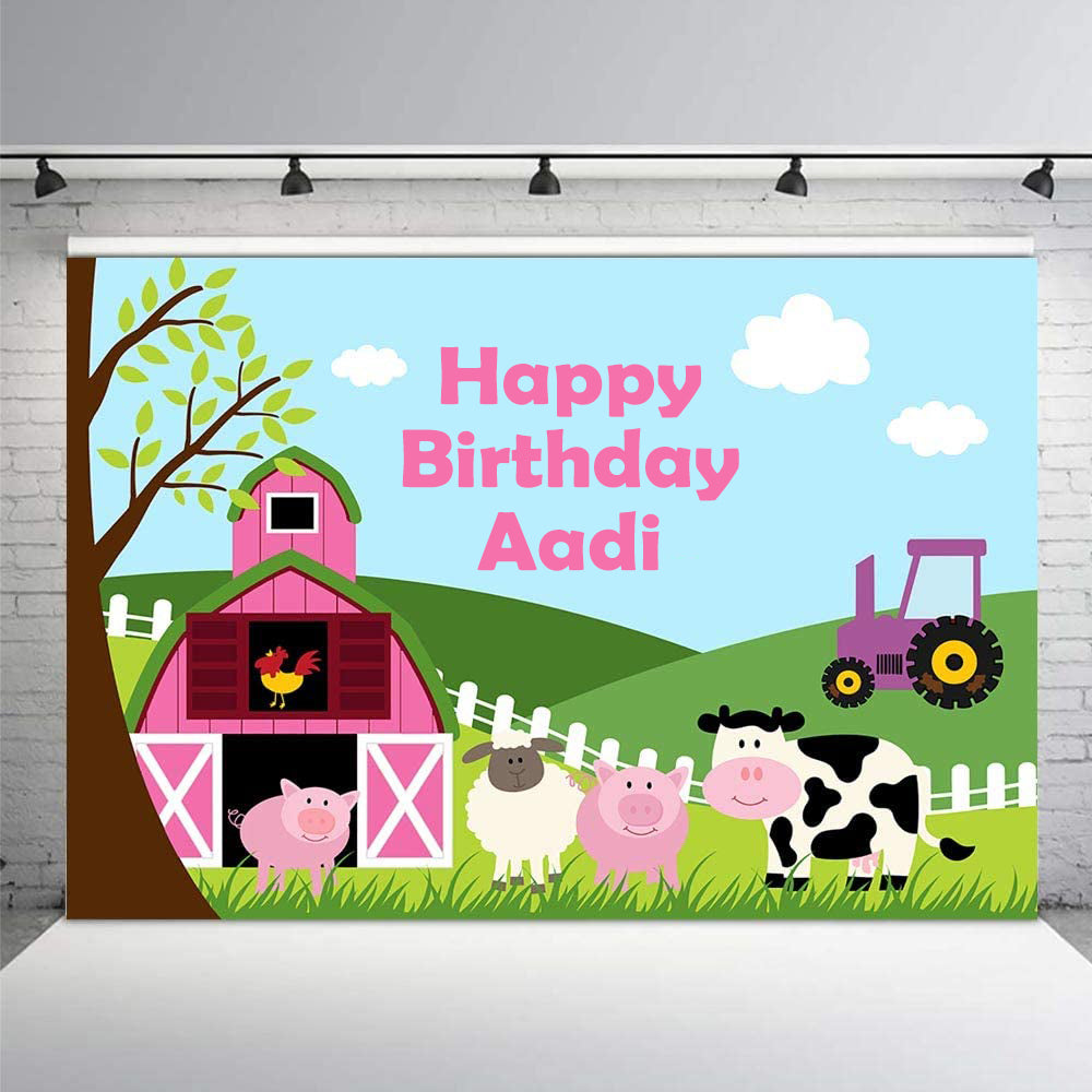 Farm Animals Theme Birthday Party Backdrop