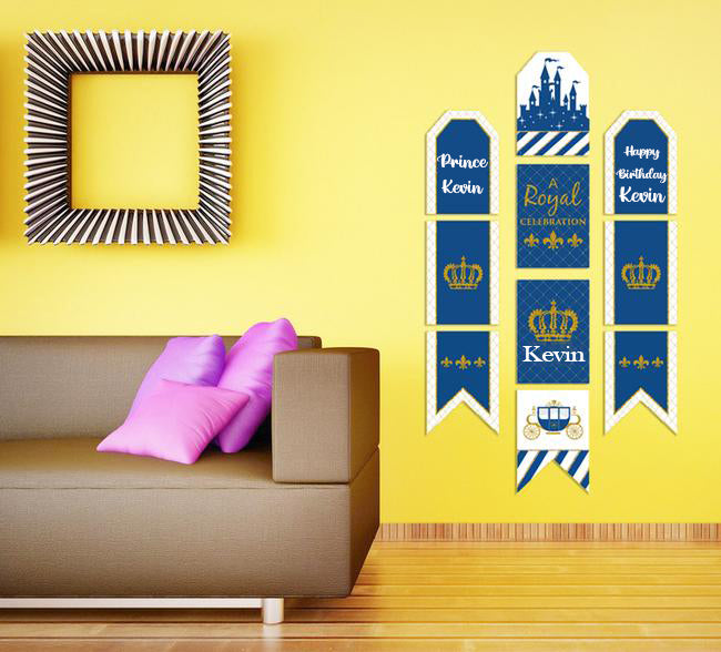 Prince Birthday Paper Door Banner for Wall Decoration