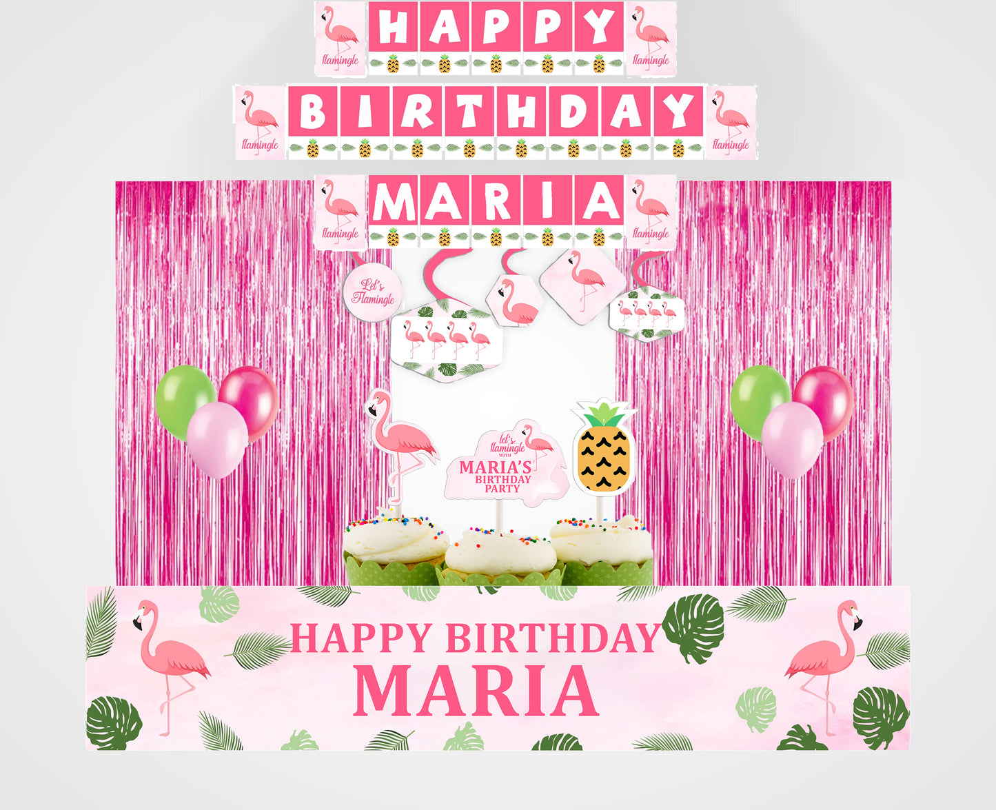 Flamingo Theme Birthday Party Decoration Kit