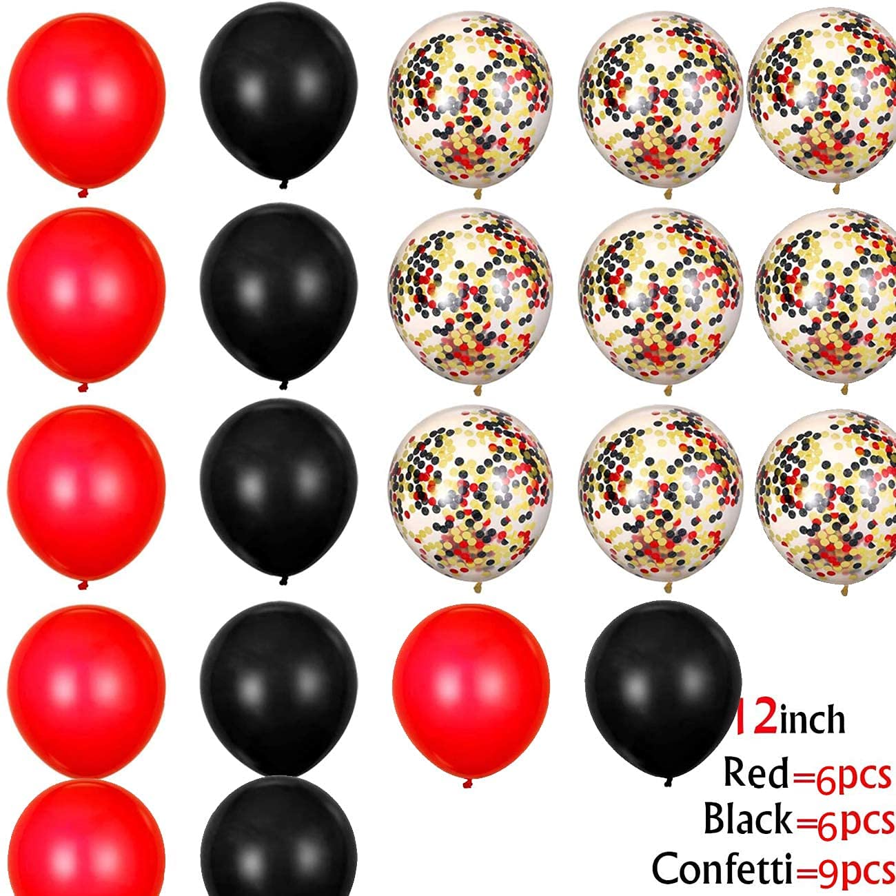 Black and Red Birthday Decorations Birthday Party Balloons Supplies Happy Birthday Banner Balloons