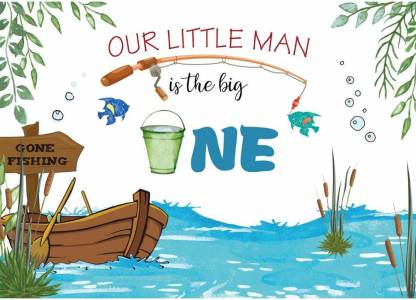 Personalize Little Man Birthday Party Backdrop Banner